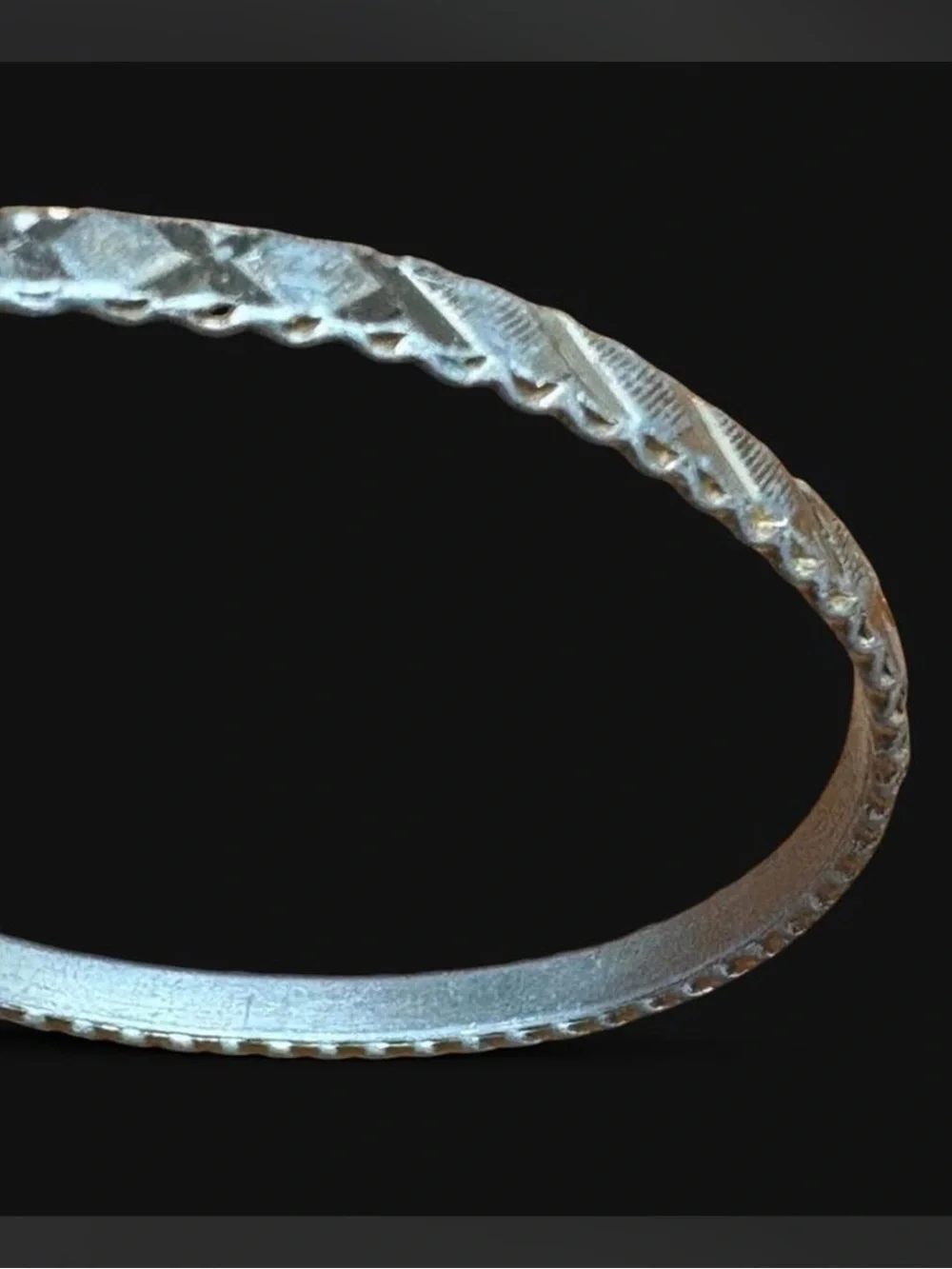 Girl’s Silver Textured Bangle Bracelet